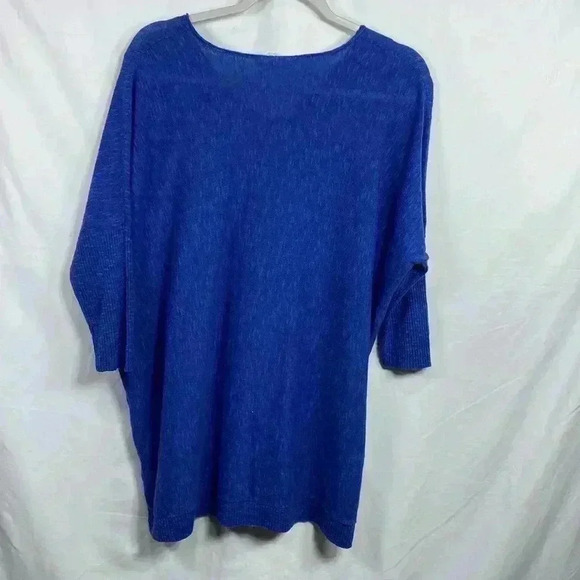 Eileen Fisher Blue 3/4 Sleeve Linen Blend Tunic Top in Size Small. - Picture 2 of 12